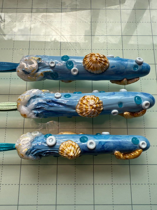 Oceanic Crochet Hook Set- Handmade Polymer Clay Sculpted