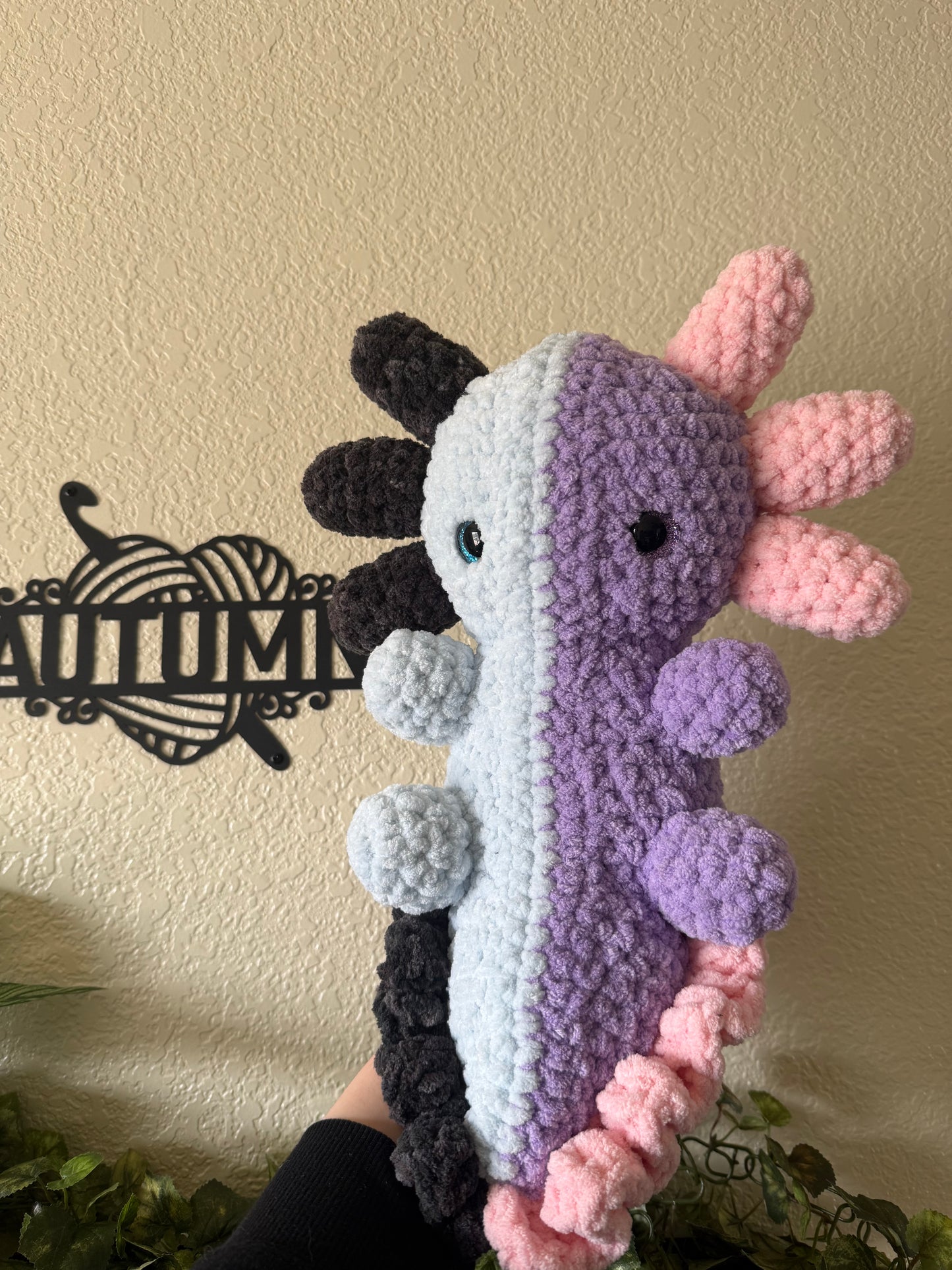 Giant Crochet Axolotl ~ Yin Yang