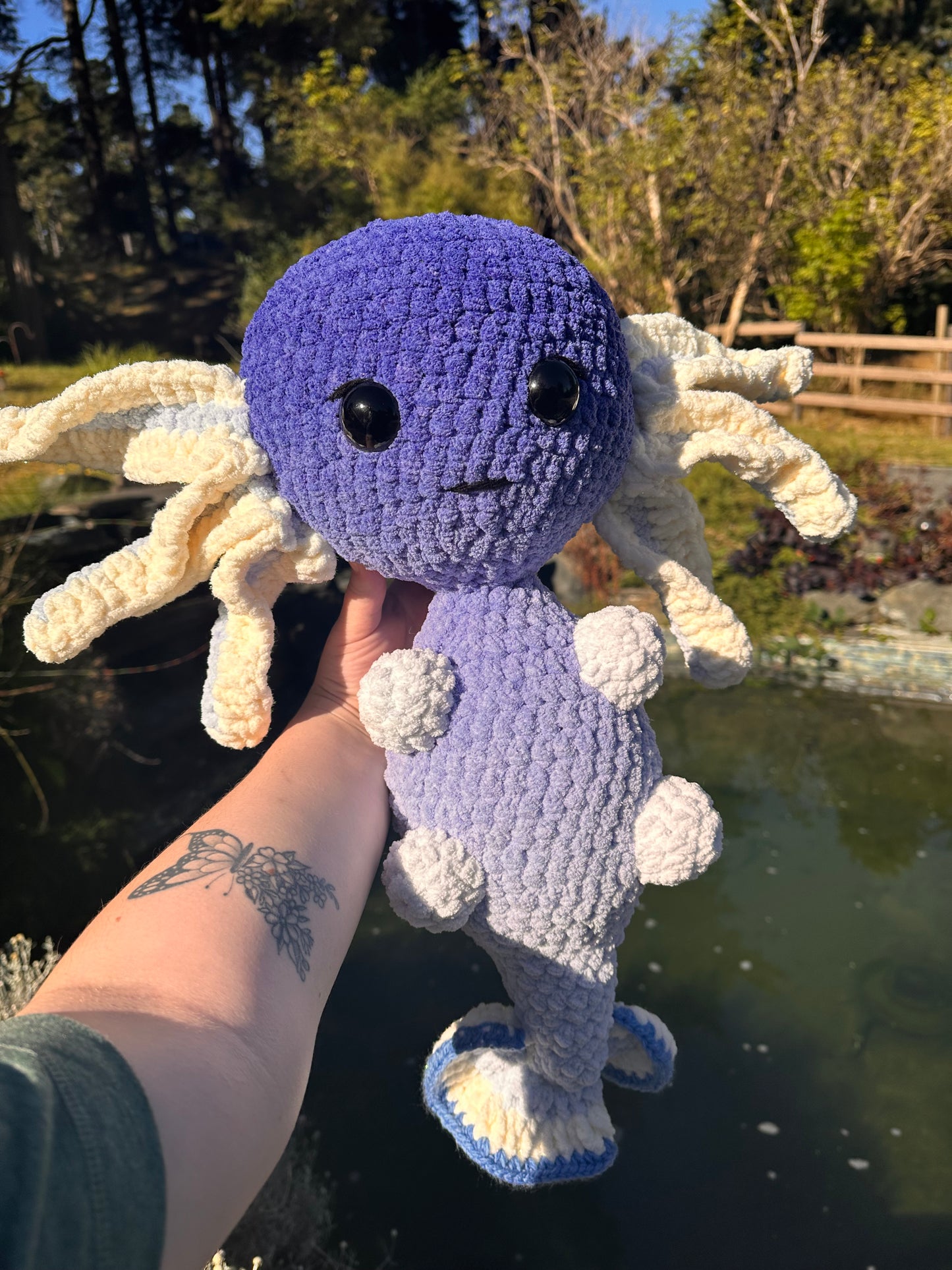 Giant Crochet Ombré Axolotl