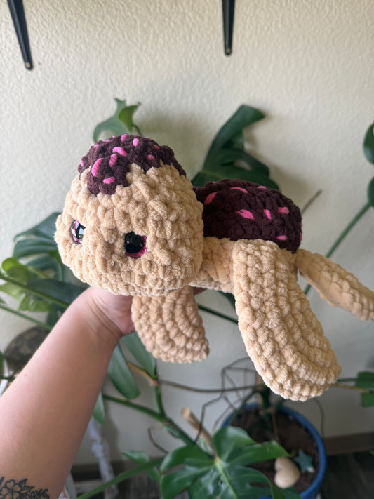 Crochet Chocolate Sprinkle Donut Turtle