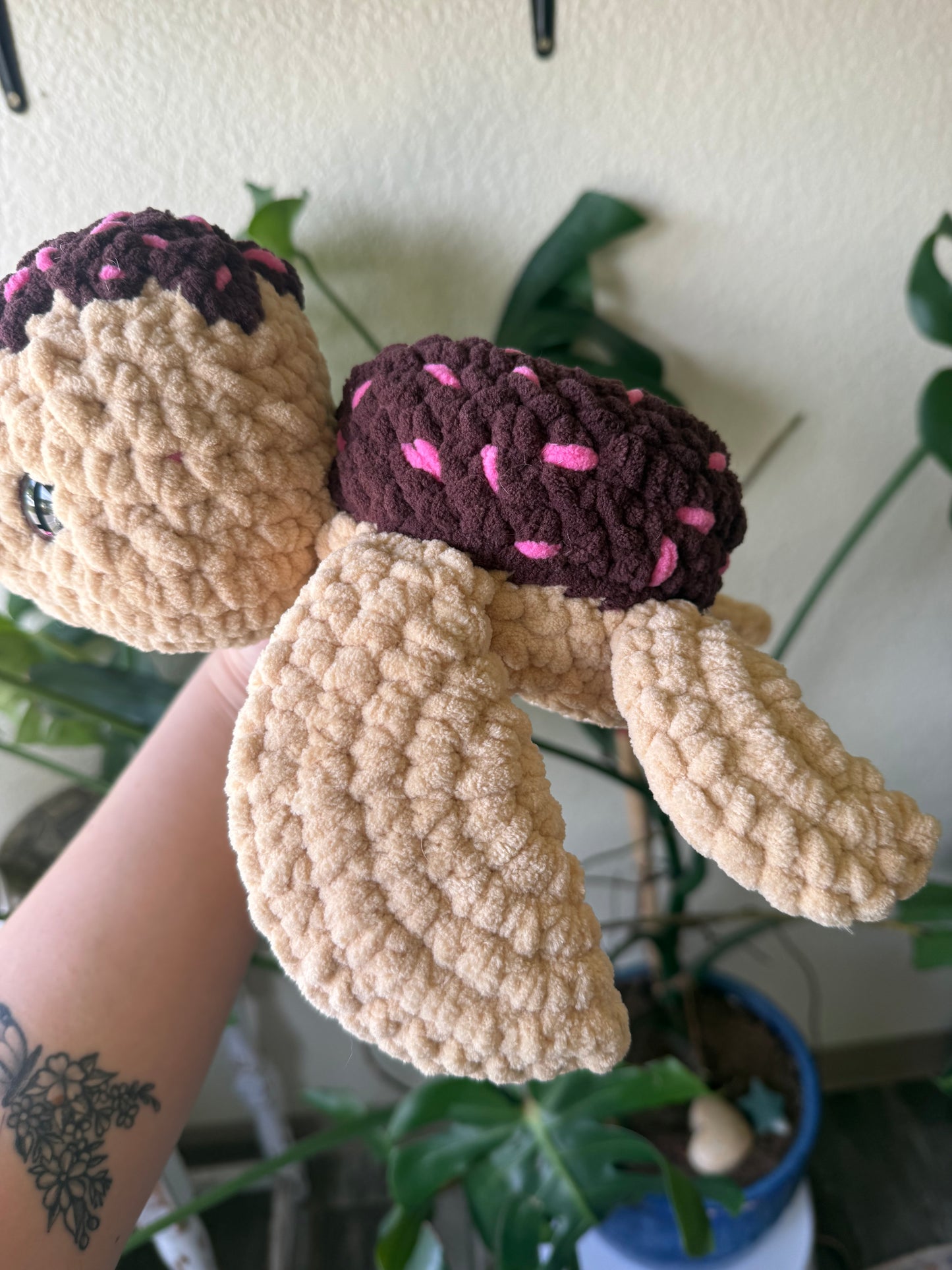 Crochet Chocolate Sprinkle Donut Turtle