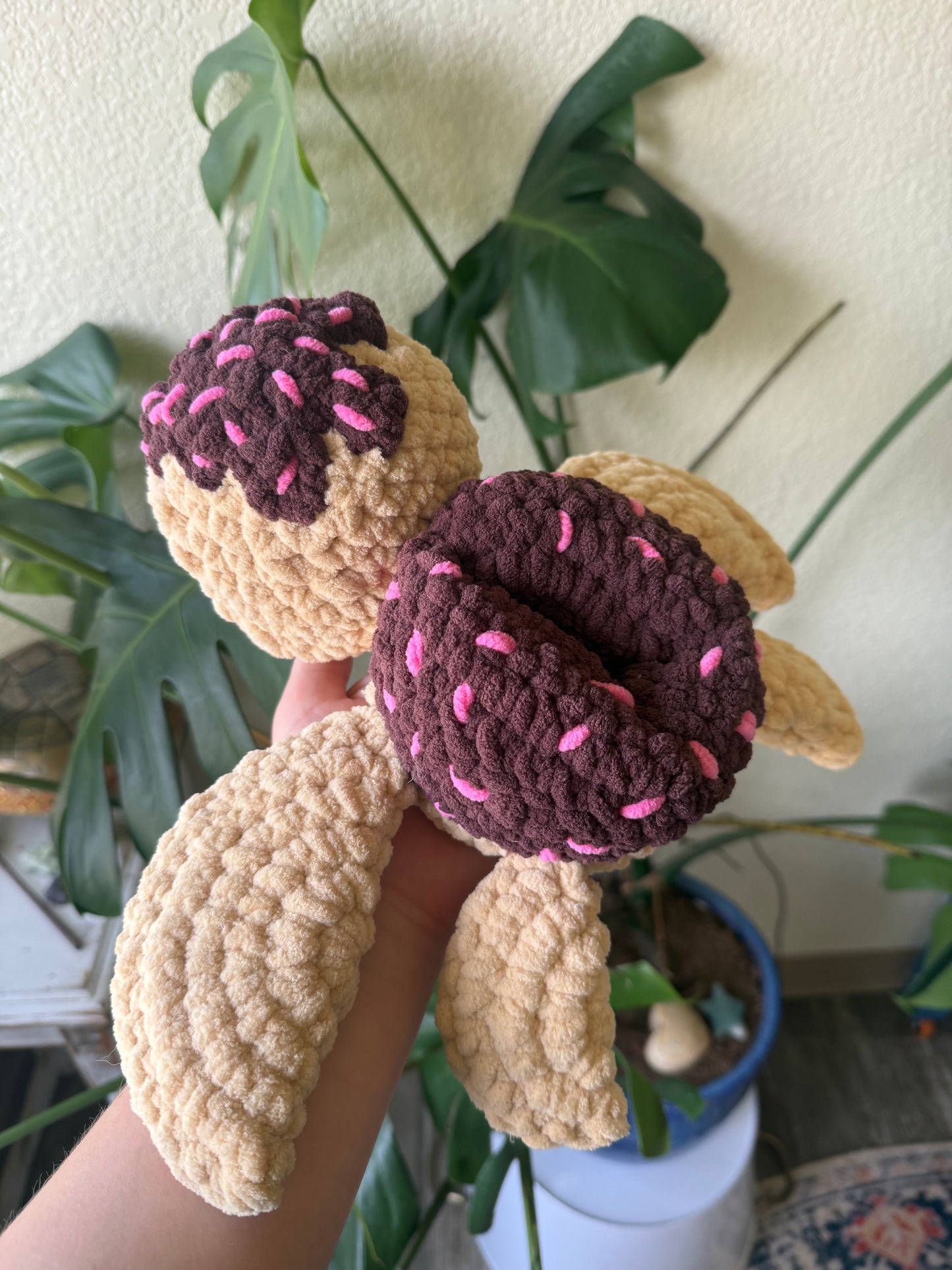 Crochet Chocolate Sprinkle Donut Turtle