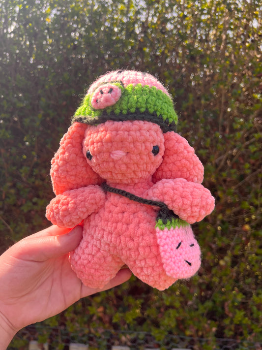 PLUSHIE: Crochet Amigurumi Watermelon Bunny